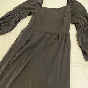 Black Puff Sleeve MIDI Dress